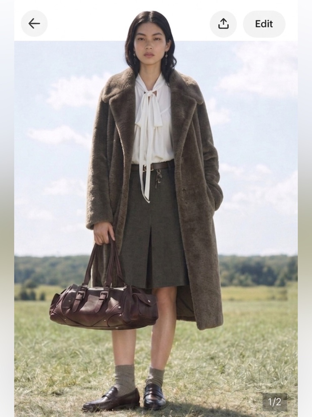 MNG Mango limited edition faux fur dark taupe/ beige Coat